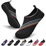 SAGUARO Damen Herren Badeschuhe Wasserschuhe Schwimmschuhe Männer Frauen Barfußschuhe für Strand,Pool,Meer,Wassersport,Surfen,Aqua Cycling,Segeln,Bootfahren,Windsurfen(Schwarz,40/41 EU)