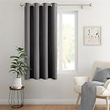 MIULEE Verdunklungsvorhang Grau Blickdichte Vorhänge mit Ösen Thermovorhang Hitzeschutz Türvorhang 1 Stück H 175 x B 140 cm Tür Gardinen Abdunkelnde Wohnzimmer Schlafzimmer Blackout Curtain