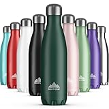 Mont-Clair Trinkflasche Edelstahl - Thermosflasche - BPA-freie - Water Bottle, Edelstahl trinkflasche 500ml - 24h Kalt & 12h Warm - Trinkflasche Auslaufsicher - Thermos Trinkflasche - Dunkelgrün