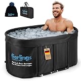 fierlings Premium 120 cm ovales Eisbad, Mobile Faltbare Badewanne mit 5 Isolierschichten und 3-lagigem Deckel, Eisfass für Innen und Außen, Eistonne Outdoor, Eisbaden Tonne, Ice Bath Komplettset