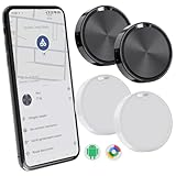 CooAoo Air Tag Android Tracker, Schlüsselfinder kompatibel mit Google Find Hub (NUR Android) Mini Tracker Android Smart Tag ohne Abo Bluetooth KeyFinder für Koffer, Schlüssel, Gepäck,Taschen, 4er Pack