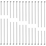 TOAOB 500 Stück Edelstahl Flachen Kopfstifte 20mm bis 50mm Nietstifte Kettelstifte Prismenstifte Silberton für DIY Schmuckherstellung