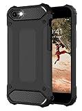 Outdoor Hülle für iPhone SE 2022/2020, iPhone 7 Case iPhone 8 Hülle Schwarz [iPhone 8 Handyhülle Panzer Outdoor Hardcase] Ultra Slim kompatibel mit dem iPhone 7 & 8 Case