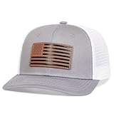 Sporty Trucker Mesh Cap Baseballcap U.S.A. Flag Patch Fahne USA Vintage Style Retro Amerika (DE/NL/SE/PL, Alphanumerisch, Einheitsgröße, grau/weiß)