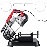 VEVOR Bandsäge 12,7 cm Schnittgröße, 1100 W 10 A Sägeband aus Stahl Eisensäge mit 127 mm Max Schnittkapazität (ohne Sockel), 137,8-472,4 Fuß pro Minute Geschwindigkeitsskala Metallbandsägemaschine