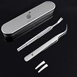 Zeckenzange, Zeckenzange Hund Profi Zeckenpinzette Edelstahl für Hund/Katze/Menschen, Zeckenhaken Premium Set Einschließlich 1 Tick Entfernung Pinzette + 1 Zeckenkarte Schaufel + Eisenkiste…