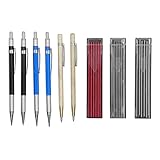 Resefinem Carpenter Bleistift Set mit 2 Schriftstellern 36 Nachfüllungen 4 Alle Metallstifte ideal für Holzbearbeitung mit Graphit -Nachfüllungen und Wolfram -Carbid