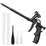 Schaumpistole, Preciva Bauschaumpistole Bauschaum Pistole PU Schaumpistole Expanding Foam Gun Dosierpistole aus Metall für Abdichtungen, Isolierungen (nur schwarz)