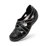 DREAM PAIRS Damen Loafer, Schlupfschuhe, Bequeme Freizeitschuhe, Flache Schuhe, Arbeitsschuhe, Sandalen mit geschlossener Spitze,Size 39,Schwarz,DWUMLS2508