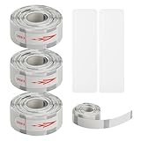 480 Pcs Etikettierband, 3 Rollen, 160 Bänder/Rolle, Thermo Etiketten 14x40mm, Etiketten Selbstklebend Wasserdicht Ölabweisende, Standard Laminiertes, Druckerpapier für Büro Schule (Durchsichtig)