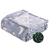 BAOJULONG Kuscheldecke die im Dunkeln leuchtet, Behagliche und Weiche Wohndecke für Bett Couch und Sofa, Leuchtende Decke für Kinder und Erwachsene (29.5' x 39.3'(75 x 100 cm))