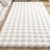 Kaninchen Plüsch Teppich Kissen Mit Einem Cremigen Bubble Velvet Stil Geeignet for Wohnzimmer, Schlafzimmer, Bett, Erkerfenster Und Sofas(White,40 * 60cm)