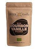 InterVanilla BIO Bourbon Vanillepulver, 25g Bourbon Vanille Pulver gemahlen. Vanilla Powder aus Madagaskar. Gemahlene Vanille ohne Zusätze