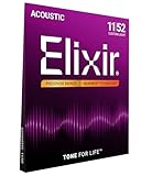 Elixir 16027 Saiten Phosphor Bronze Akustik-Gitarrensaiten mit NANOWEB Beschichtung, Custom Light (.011-.052)