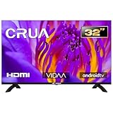 CRUA 32 Zoll (80 cm) Smart TV 2024 – Android Fernseher mit HD-Display, Netflix/YouTube/Prime Video, WLAN, HDMI/USB, Energieeffizient, Ideal für Wohnzimmer & Schlafzimmer