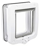 TRIXIE wasserdichte und geräuscharme Katzenklappe '4-Wege Freilauftür, 20 × 22 cm, weiß'- 44211