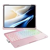 doqo Tastatur Hülle für iPad Air 11/iPad Pro 11,Hülle mit Tastatur für Air 11 M3/M2 (2025/2024),Air 5/4,Pro 11 4/3/2/1 Generation mit Touchpad, 360° Drehbar (Pink)