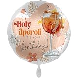 1 Folienballon Happy Birthday Holy aperoli it's your Birthday! rund 45 cm Ballongas geeignet