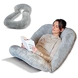 hugnaps Lesekissen für Bett und Sofa - Rückenkissen - Komfortkissen Erwachsene - Reading Pillow - Zweiteilig, Flexibel einsetzbar zum Lesen, Entspannen oder als Schlafkissen (Grau)