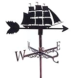 Alnicov Wetterfahne aus Metall, Wetterfahne aus Edelstahl für Segelboote zur Dekoration im Außenbereich aus Eisen für den Außenbereich