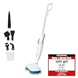 Livington Steam Twister weiß - rotierender Dampfreiniger inkl. Zubehör - Dampfbesen & Handdampfreiniger - Entfernt bis zu 99,9% der Bakterien - elektrischer Bodenwischer mit Wassertank