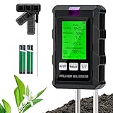 Wigearss 6 in 1 Bodenmessgerät, Digitales PH Bodentester, Feuchtigkeit, Bodenfruchtbarkeit, Temperatur, Sonnenlicht und Umgebungsfeuchtigkeit