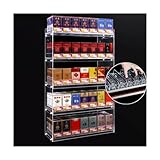 Transparenter Zigarettenständer – Wand- und Thekenregal für Tabakdosen, kommerzieller Supermarktständer, Schieber für Snacks und Getränke, klare Oberfläche, 37 x 16 x 36 cm