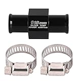 Motorrad Wassertemperatur Adapter, Fydun Wassertemperatur Joint Pipe Schlauch Sensor Gauge Verbindungsrohr Adapter(18mm)