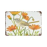 Metall-Blechschild, Motiv: Liebesvögel, Tier, Hof, Garten, kreatives Metall-Blechschild, Druck, Dekoration, lustig, Frühling, Sommer, Wand, schick, Retro-Kunst, Dekoration für Bauernhaus, Zuhause