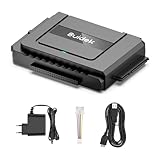 SUIDEK USB 3.0 zu SATA IDE Adapter, Externer IDE Festplatten Auslesen Adapter für universelle 2.5/35 Zoll HDD/SSD Festplatten, IDE SATA zu USB Konverter mit 12V/2A Netzteil