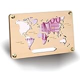 Geldgeschenke Holz Weltkarte Grußkarte für Frauen und Männer Geldgeschenke Geburtstag Holzgeschenkkarte für Hochzeiten Geburtstage Reisen