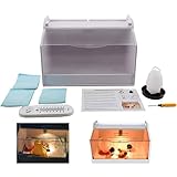 CDZHLTG Brutinkubator Küken Aufzucht Box Küken Wärmeplatte Kükenheim Kükenwärmebox mit Thermometer & Wärme Lampe Aufzucht Reptilien Geflügel Inkubator 48x30x32cm für Geflügel, Reptilien und Kleintiere