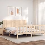 THOYTOUI Massivholzbett, Bett Betten Holzbett Mittelhohes Bett Geeignet für Hotel Aufenthaltsraum Schlafzimmer Wohnungen mit Kopfteil