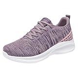 Damen Sneaker Leichte Atmungsaktive Barfußschuhe aus Mesh Mode Einfach Anzuziehen Loafers Flache rutschfest Schnürhalbschuhe Stoßdämpfung Laufschuhe Orthopädische Schuhe Hundert kollokation