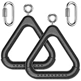 Dolibest Turnringe, 2er Dreieck Schaukelringe Trapezring Kunststoff Fitness Gymnastik Ringe Kletterringe for Outdoor Spielplatz Hindernisparcours Spielset Klettergerüst, Schwarz