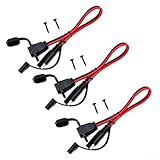 SAE-Schnellverbinder-Kabelbaum, 30 cm, 12 AWG, Adapterkabel für Solarzellen, Rasenmäher und Motorradbatterien, 3 Stück