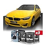 AutoFullCar Full Dip Flüssig-Vinylfarbenset, Format 4 Liter + elektrische Pistole, professionelles Finish und abnehmbar, einfache Anwendung, Autos, Motorräder (Gelb, Limousine)
