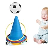 Ringwurfspiel, Ringwurfspielzeug | Karneval-Outdoor-Spiele-Kombi-Set | 12 Wurfringe, 4 Kegel, Wurfspiel für den Hinterhof, Rasenspiel für Kinder und Erwachsene