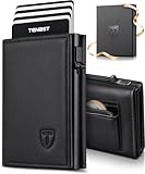 TENBST Geldbörse Herren mit RFID Schutz, Slim Wallet mit Münzfach, 10 Karten Portmonee Geldbeutel Herren, Magnetischer Wallets for Men, Kreditkartenetui Klein with Gift Box - Schwarz