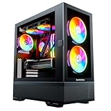 GameMachines Element, Schwarz, ATX PC Gaming Gehäuse, inklusive 3 A-RGB Lüfter