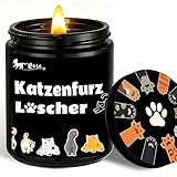 YYSWSAKY Lustige Duftkerze mit Spruch für Katzen, Katzenfurz Löscher Kerze, Kerzen in der Dose mit Deckel, Handgemacht aus Sojawachs, Duftkerzen Geschenke für Frauen, Katzen Besitzer und Liebhaber