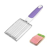 Kartoffelschneider, gekochter Eierschneider mit Griff Tomatenschneider Schinken Obstschneider Cutter Mittagessen Fleischschneider schneidet 10 Scheiben(Purple)