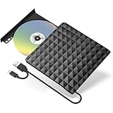 XIAOXIN External DVD Drive, USB 3.0 Type-C CD DVD +/-RW Optical Drive USB C Burner Slim CD/DVD ROM Rewriter Writer Reader Portable for PC Laptop Desktop MacBook Mac Windows 7/8.1/10 Linux