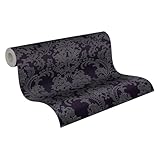 A.S. Création Black & White Vliestapete mit Ornamenten 0,53 x 10,05 m – Schwarz, Silber – Barocktapete Made in Germany – 361663