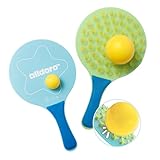 alldoro 60070 Sticky Beachball-Set - 2in1 Strandspiel mit 2 ergonomischen Schlägern + 2 Bällen, einseitig mit Saugnäpfen zum Fangen