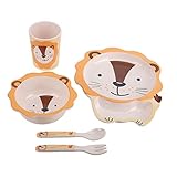 Kinderteller-Set, Cartoon-Geschirr, Teller, Utensilien-Set für Kleinkinder, geteiltes Lebensmittelgeschirr, sicher, langlebig, Melamin, spülmaschinenfest, BPA-frei,