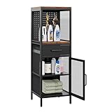Aufbewahrungsschrank Mehrzweckschrank Küchenschrank Buffetschrank Beistellschrank Kommode mit Schublade Toilettenschrank Bücherschrank Badschrank schmales Badregal verstellbare Ablage 40x40x120cm