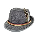 Federhut aus deutschem und Nicht gewebtem Stoff für Oktoberfest und Bühnenauftritte (Grey, One Size)