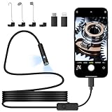 Endoskopkamera Inspektionskamera USB Telefon:1920P HD Dual Lens Kamera Endoskop für iPhone Android Glasfaser Drain-Kamera mit 8 LED-Leuchten - 16.4FT halbstarres Schlangenkabel IP67 Wasserdicht