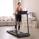 UREVO Foldi Mini Laufband für zuhause mit APP, 2 in 1 Walking pad mit doppelter Stoßdämpfung, ‎1-10 km/h Laufband Klappbar mit Fernbedienung und LED-Anzeige für Zuhause/Büro
